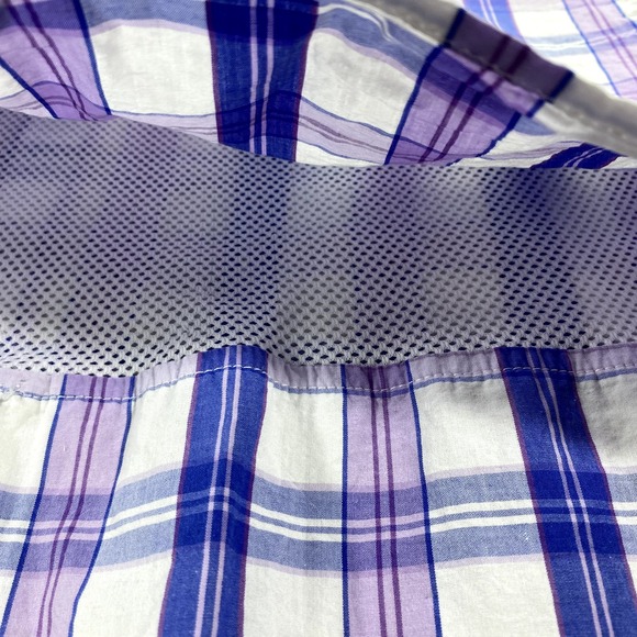 Columbia PFG Shirt Mens XL Blue Plaid Button Up Vented Fishing Outdoor Camp - Picture 4 of 9